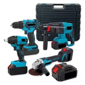 Furadeira Parafusadeira Brushless 21V Mandril 10mm Torque Ajustável Velocidade Variável Kit 4 Peças Multifuncional com Maleta e Acessórios Incluso SKU SHB-180